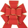 thumbnail image 3 of Northlight Giant 3D 11-Loop Velveteen Commercial Christmas Bow with Trim - 40" - Red and Gold, 3 of 7