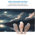 thumbnail image 6 of Ocean Moon Mouse Pad Gaming Large Cloud Mousepad Non-Slip Rubber Base Desk Mat with Stitched Edges Waterproof Desktop Protector Decor Desk Pad for Work Game Office (31.5x11.8 in), 6 of 6