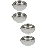 4 Pcs Stainless Steel Weighing Pan Dish Digital Food Scale Tray Weighting Gadget