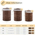 thumbnail image 3 of Casa Pura Furniture Handwoven Round Water Hyacinth Laundry Hamper with Lid, 90L Wicker Storage Basket with Handles, No Assembly Needed for Bedroom Bathroom Home Organization, 3 of 8