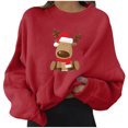 thumbnail image 1 of Sudaderas cortas estampadas de manga larga informales para mujer a la moda navideña Pompotops gfhjh8405, 1 of 4
