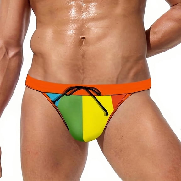 Xdegoge Mens Swim Briefs Low Rise High Cut Triangle Bathing Suits Smooth Stretchy Fabric Dot Gradient Pattern Flattering Cheeky Coverage Pool Party Swimwear