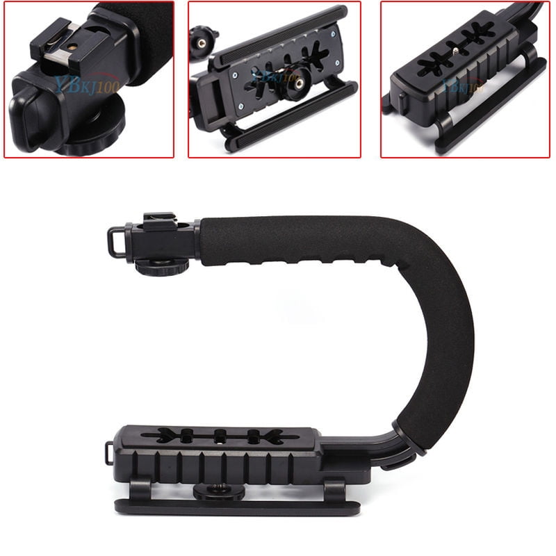 Garosa Camera Stabilizing Handle Bracket Holder, Camera  Holder,C/U Shape Bracket Grip Portable Video Handheld Camera  Stabilizer with Removable Hot Shoe