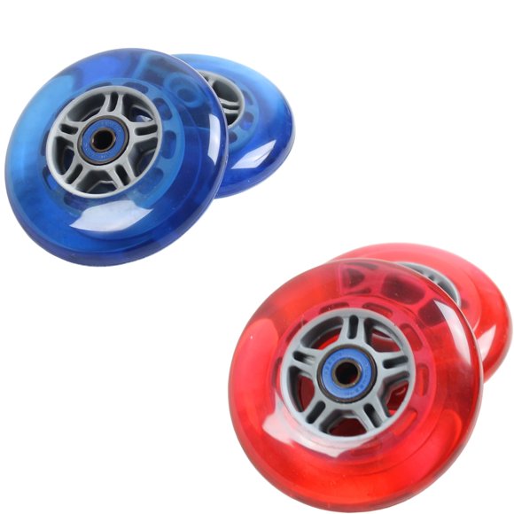 Replacement Scooter Wheels with Abec 7 Bearings 100mm Blue/Red Wheel 4-Pack for Razor
