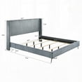thumbnail image 2 of Mavela King Bed with Wide Wale Corduroy Upholstery in Blue, 2 of 5
