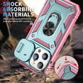 thumbnail image 3 of Case Compatible with iPhone 15 Pro Max, Shockproof Impact Resistant with Slide Lens Protective Cover Case for iPhone 15 Pro Max 6.7 inch (Pink Green), 3 of 12
