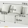 thumbnail image 3 of Belfin Modular Sectional Sofa, Convertible Tofu Block Sofa Floor Sofa Bed Armrest Comfy Sofa Bed Compressed Sofa Compression Sofa for Living Room Bedroom - Chenille Fabric beige, 3 of 5