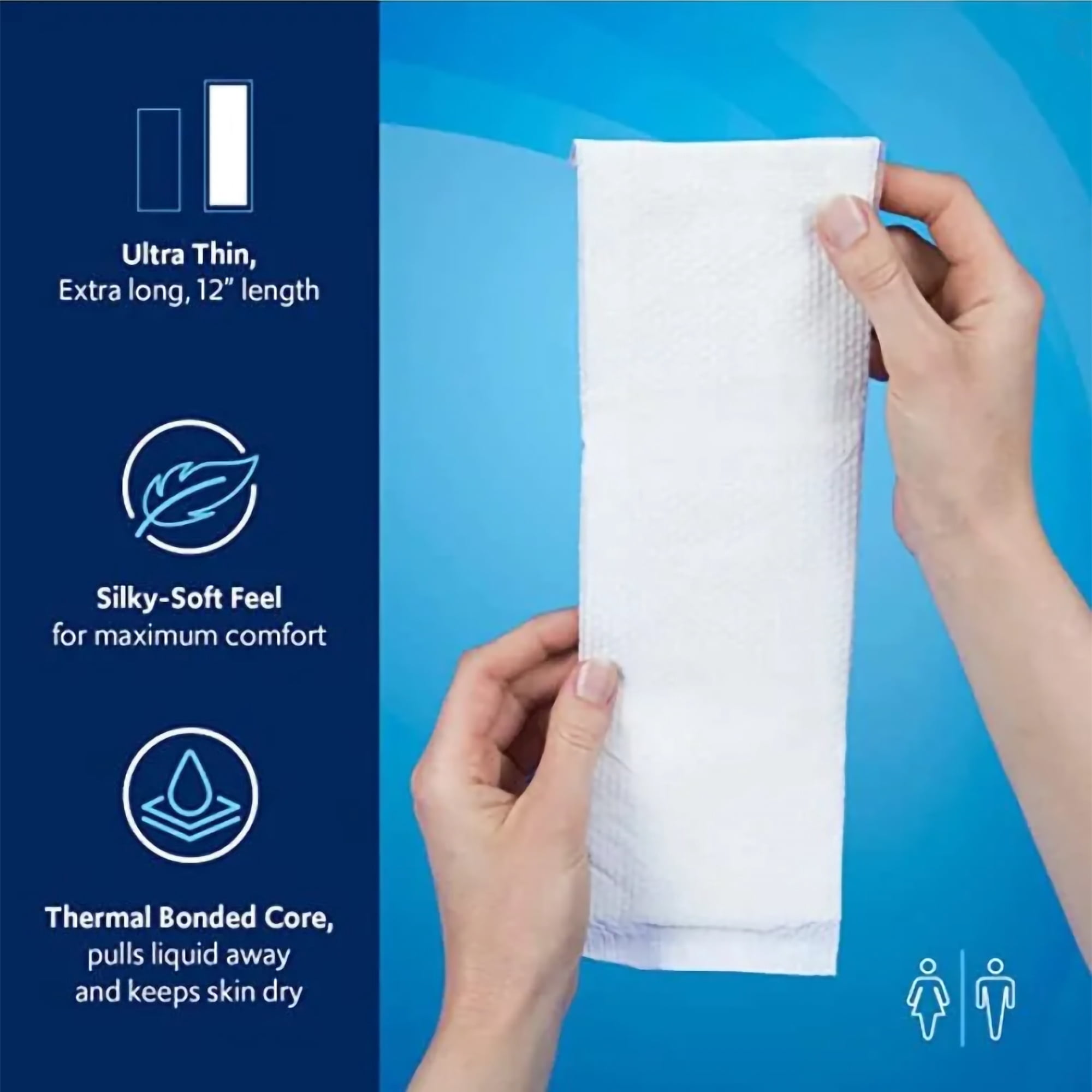 TotalDry Unisex Incontinence Liner Dual Pad 11" L SP1911, Maximum, 30 Ct