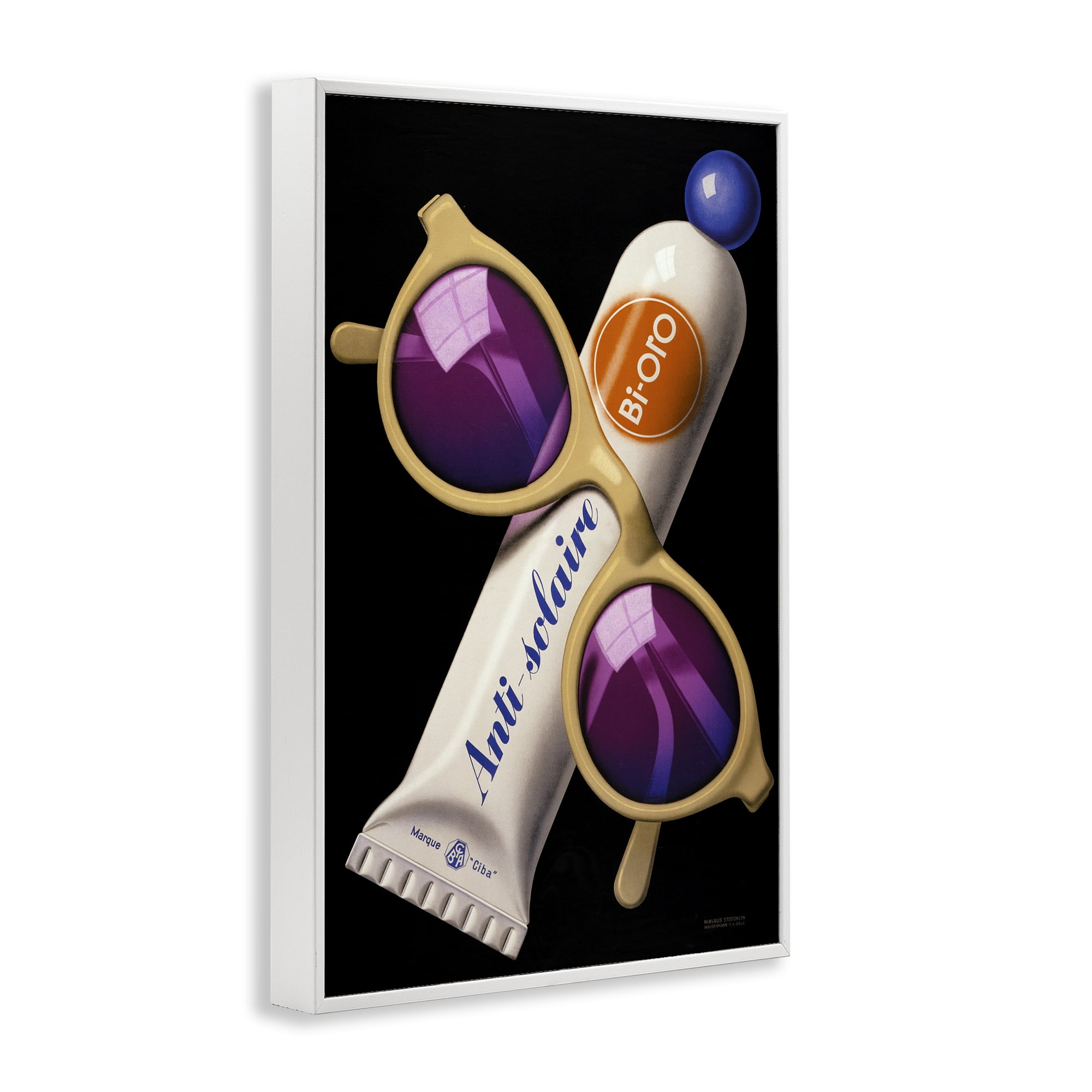 Stupell Industries Sunblock & Sunglasses White Framed Giclee Art, design by Print Collection