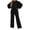 3# Black, variant on Sweatsuits for Women 2 Piece Outfit Sweat Set Crew Neck Sweatshirt Wide Leg Pant Tracksuit Casual Lounge Travel Outfits Dark Green 3XL