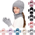 thumbnail image 2 of Hat Scarf Glove Set for Women Mens Gloves Womens Scarves Skull Cap Satin Lined Beanie Fitness Women's Hats & Caps Light Ashy Shawl, 2 of 9