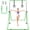 Green, variant on Gymnastics Bars for Kids with Rings, Junior Kip Training Bars Equipment for Home, Folding Height Adjustable Horizontal Bars