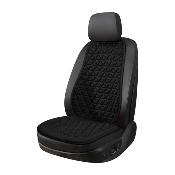 Black Gel Infused Car Seat Cushion With Backrest For Air Circulation And Comfortable Rides