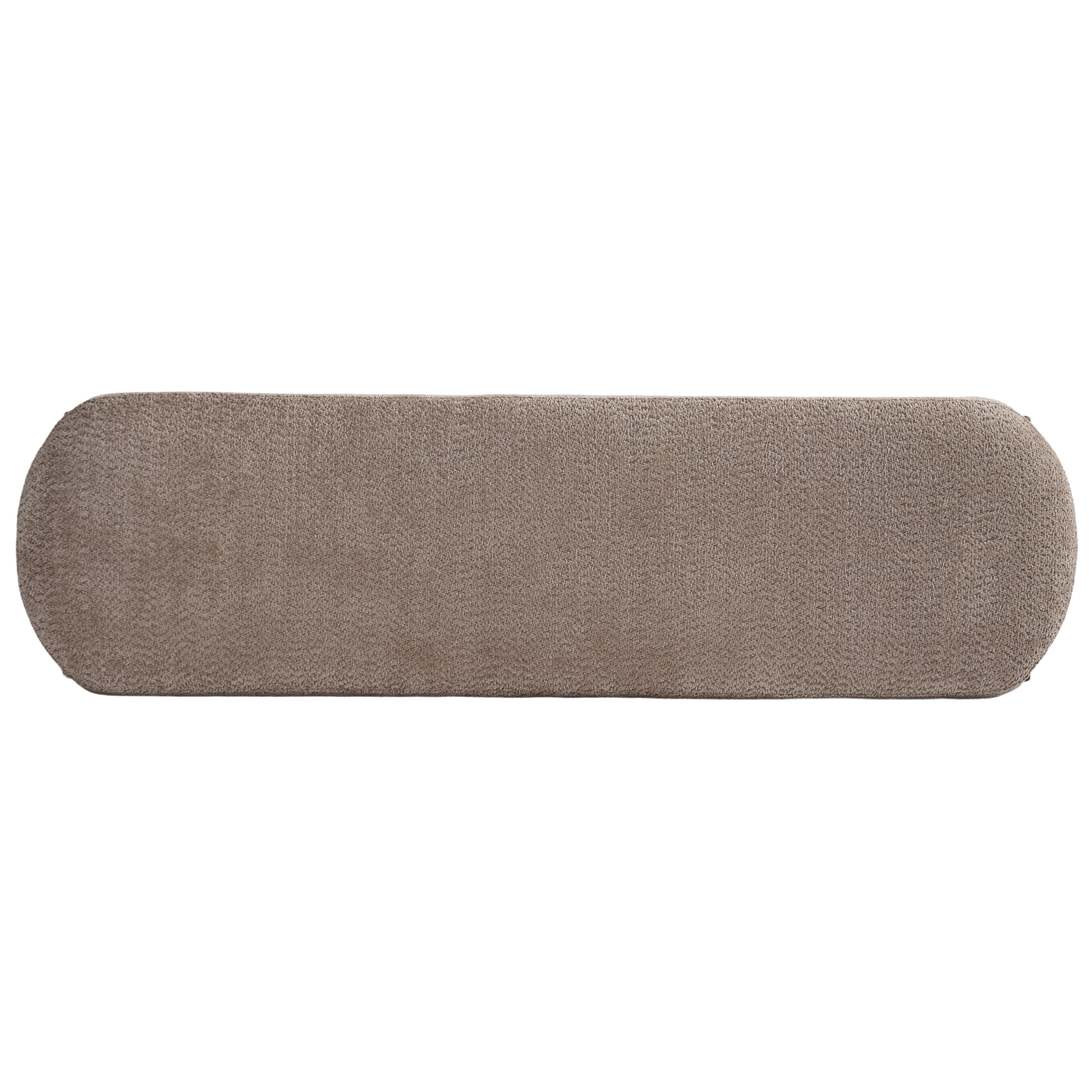 Euroco 64" Rectangular Loop Yarn Fabric Ottoman Bench,Entryway Bench, End of Bed Bench for Living Room, Bedroom,Brown