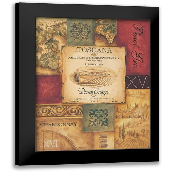 Gorham, Gregory 12x14 Black Modern Framed Museum Art Print Titled - Wine Country I