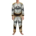 thumbnail image 3 of Fotbe Magnetic Old Compass On World Map Pattern Long Sleeve Pajama Set for Men,Sleepwear Set,2-piece Loungewear Set,Soft PJs Comfy Nightwear with Pockets-Medium, 3 of 7