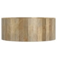 thumbnail image 3 of Simpli Home Millbury SOLID MANGO WOOD 36 inch Wide Round Modern Industrial Drum Coffee Table in Natural, Fully Assembled, 3 of 9