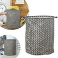 thumbnail image 1 of Patterned Linen Laundry Hamper Large Open Top with Breathable -Blend Fabric for Bedroom or Bathroom Durable Round Cylindrical Design for Clothes with Easy, 1 of 5