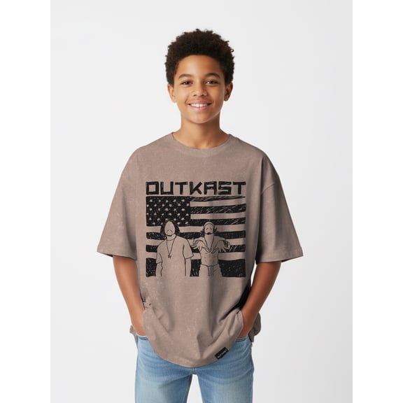 Outkast, Boys' Mineral Wash Graphic T-Shirt, Sizes 4-18