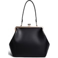 thumbnail image 3 of SQDWYGUO Kiss Lock Frame Handbag, PU Leather Shoulder Tote Bag Messenger Hobo Clutch Purse for Women Formal Work Leisure,Pure Black,1, 3 of 7