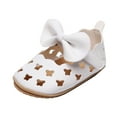 thumbnail image 3 of JSCDRPDWL Baby Girl Sandals 12-18 Months Ballet Slippers for Girls Single Shoes Bowknot Princess First Walkers Shoes Summer Toddler Hollow Out Sandals for 0-18M, Summer Bowknot Hollow-Out First Walk, 3 of 5