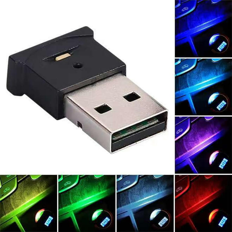 MLEHN Mini USB Led Light, 7 Color Adjustable and Brightness USB Night  Light,Universal Car Interior Atmosphere Lamp, RGB Portable Ambient Lighting  for