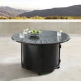 thumbnail image 2 of Outdoor Living and Style 44" Black and Clear Round Propane Outdoor Fire Table with Wind Blockers, 2 of 4