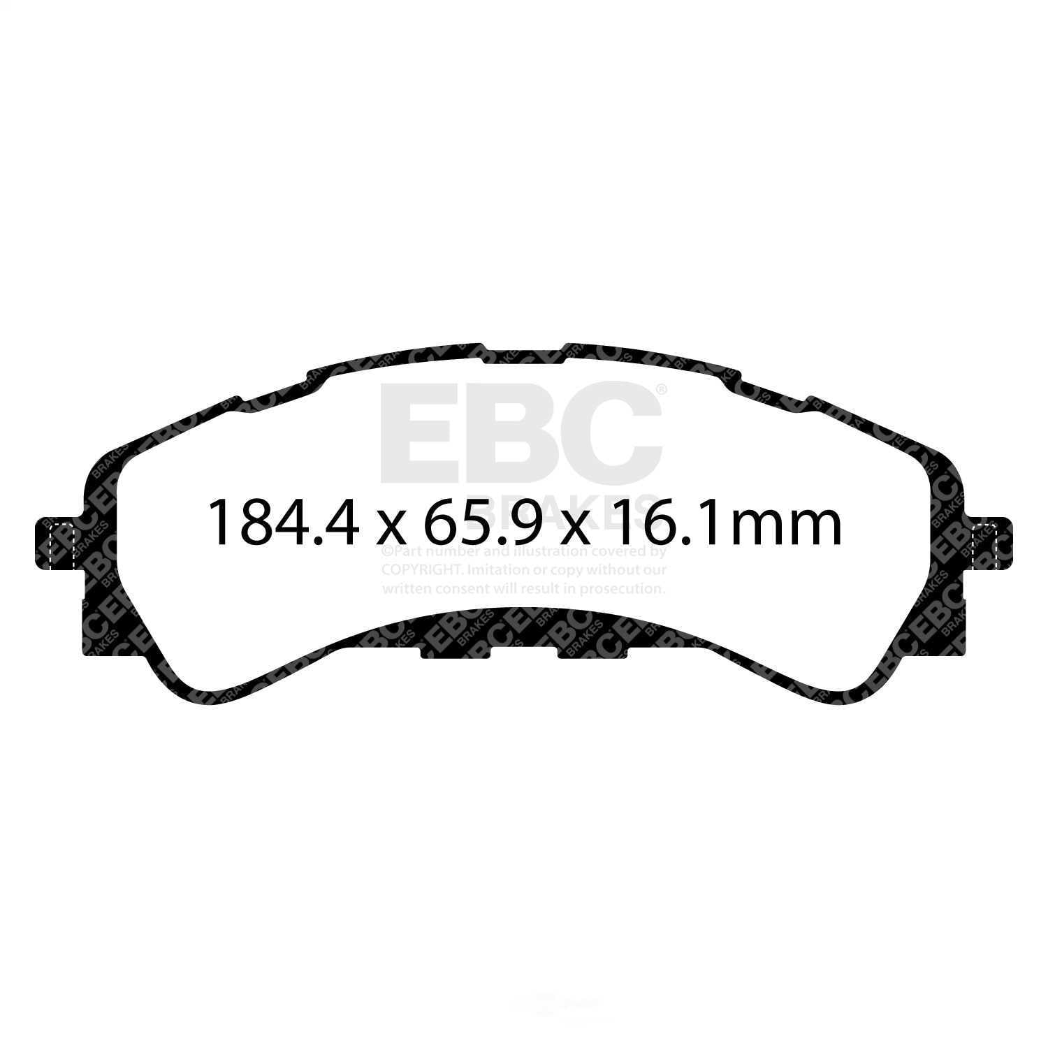 EBC Brakes DP43107R Yellowstuff Street And Track Brake Pads, FMSI Pad No. D2216