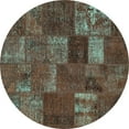 thumbnail image 1 of Ahgly Company Indoor Round Patchwork Turquoise Blue Transitional Area Rugs, 8' Round, 1 of 4