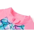 thumbnail image 3 of Serdomi Girls Long Sleeve Rash Guard 1 Piece Swimsuit with Zipper Front Pink Mermaid Scales Print Bathing Suits Size 6X/7, 3 of 7