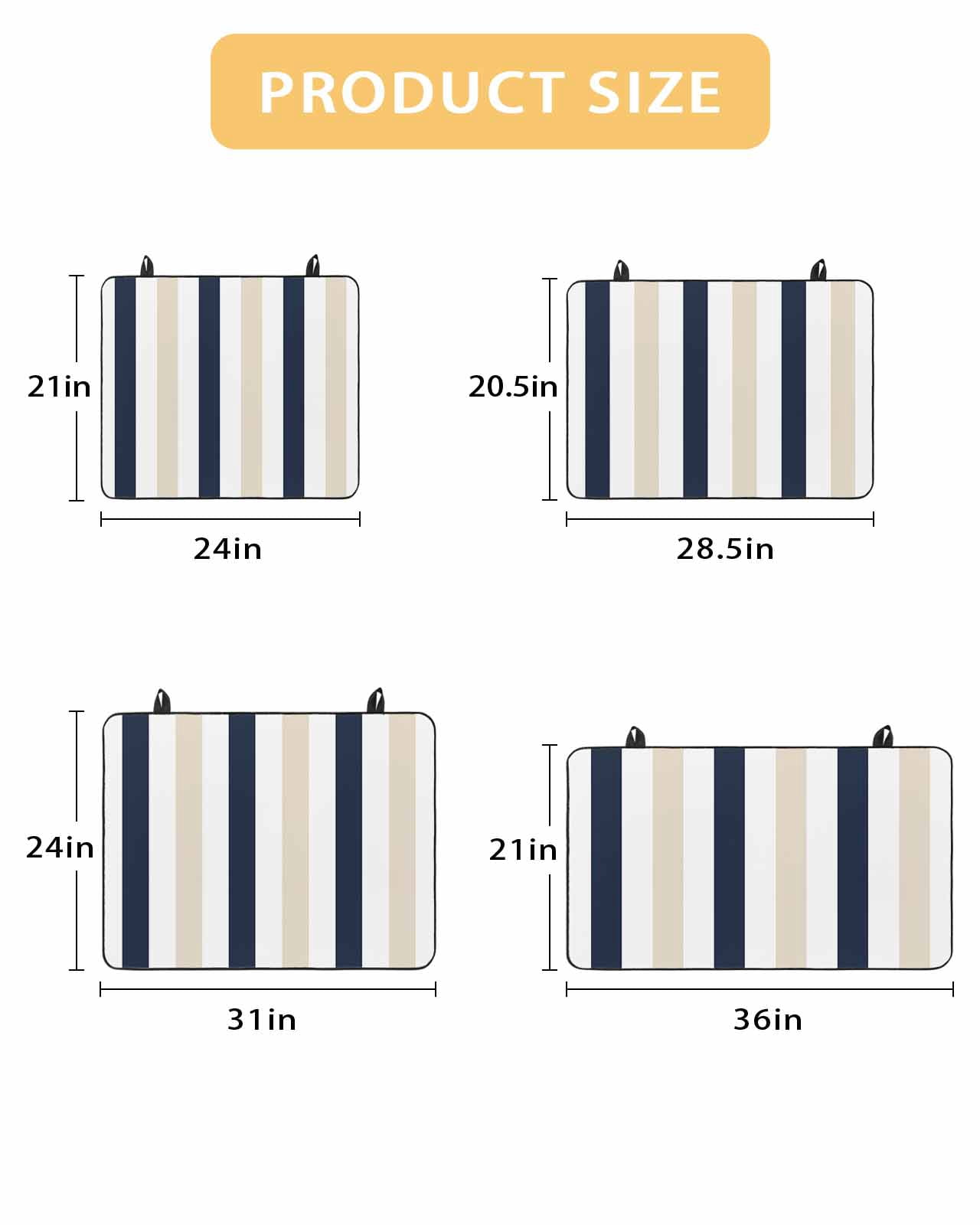 nqOlkjepod Large Induction Cooktop Protector Mat 36"x21", Beige Navy Blue Striped Stove Top Covers for Electric Stove, Farmhouse Stripe Art Decorative Stove Burner Cover Mats, Glass Top Stove Cover