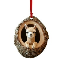 Hometravel Christmas Animal Pendant, Acrylic Tree Hole Shape Ornament, Festive Forest Creature Decor for Xmas Tree, HOME, Seasonal Celebration