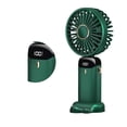 thumbnail image 4 of Mini ventilador facial personal portátil de mano, 5 velocidades, recargable para viajes con pantalla LED, 4 of 5