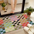 thumbnail image 4 of JML Doormat, Microfiber & Non-Slip Rubber Backing Door Mat - Rug Mats for Porch Entry Way Bathroom/Kitchen, (24"x36") - Colorful Checkered Pattern, 4 of 5