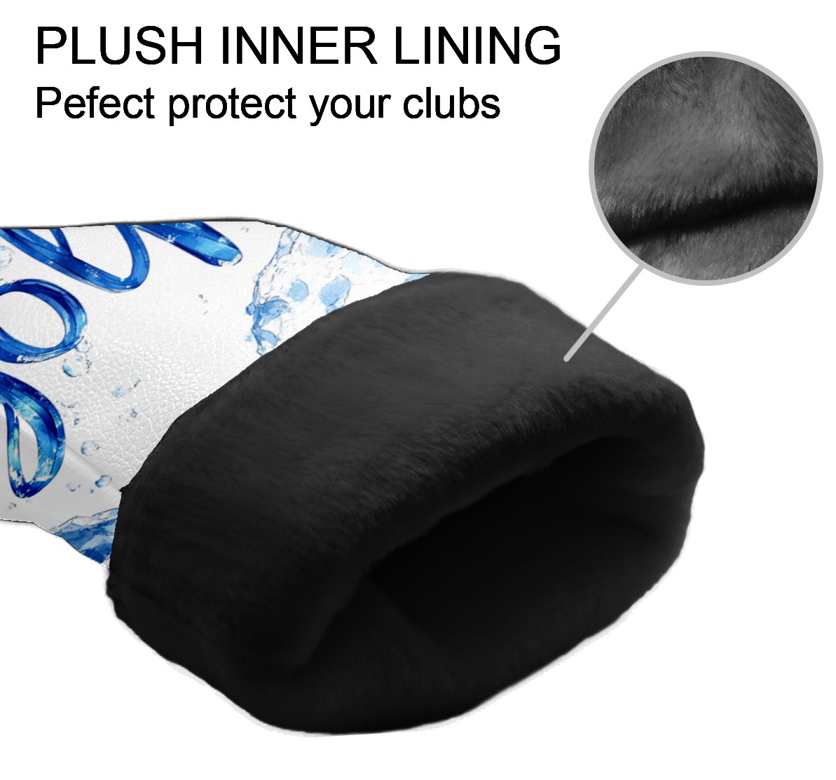 Golf Club Covers PU Leather Waterproof Head Covers for Fairway Woods Hybrids