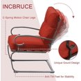 thumbnail image 5 of SOLAURA 3-Piece Outdoor Bistro Sets Patio Metal Spring Chairs and Coffee Table Set with Red Cushions, 5 of 7