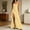 Yellow, variant on Women's Elegant Square Neck Evening Gown Sleeveless Bodycon Maxi Dress with Thigh High Slit Backless Formal Party Prom Dress Black L