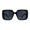 thumbnail image 1 of Womens Mod Large Rectangle Butterfly Chic 90s Designer Sunglasses All Black, 1 of 4