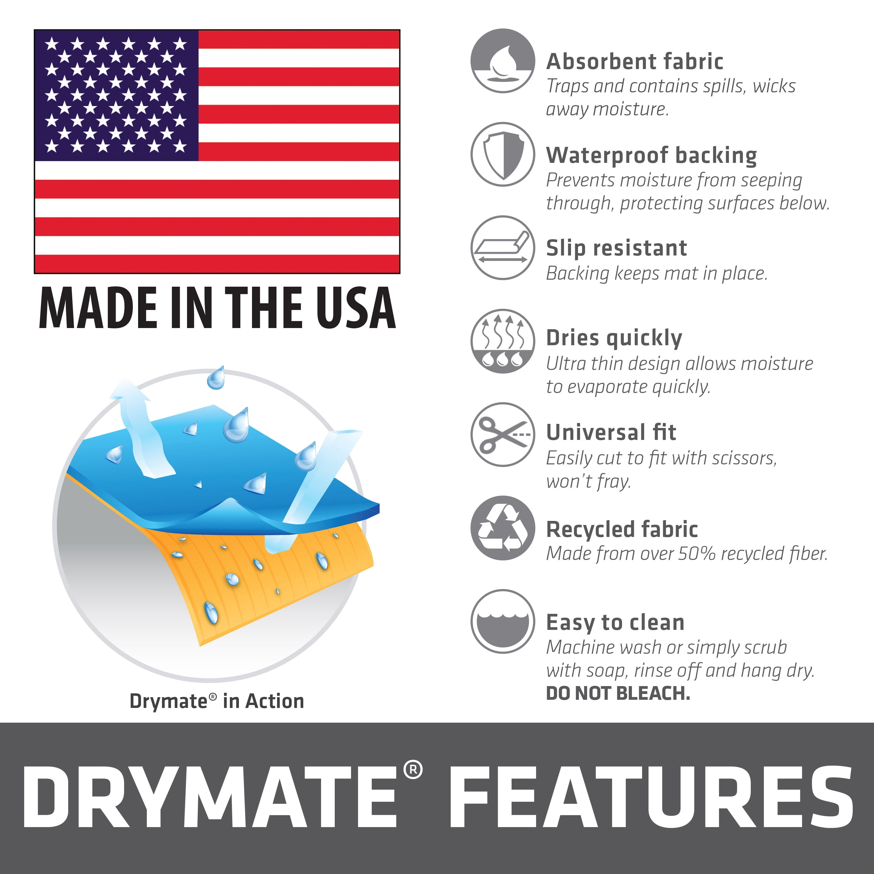 Drymate XL Under Sink Mat, Waterproof Cabinet Protection Mats for Kitchen & Bathroom, Absorbent Shelf Liners, Slip-Resistant, Non-Adhesive, Machine Washable, Durable (24”x59”)(Tan)