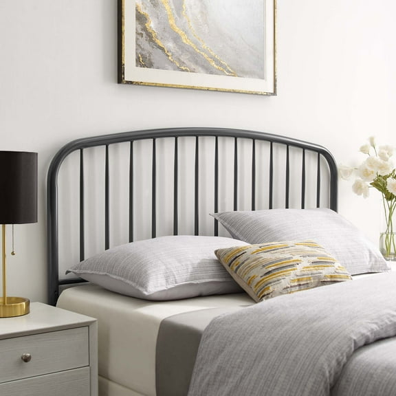 Modway Nova King Metal Headboard in Gray