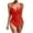 Red, variant on Women's Halter Shapewear, Fishbone Halter Irregular Backless Top Slimming Lace Hollowed Out Shapewear Bodysuit #J-Pink-L