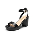 thumbnail image 1 of Sandalia DREAM PAIRS Plataforma Tacones Anchos Abiertos en Negro, 1 of 8