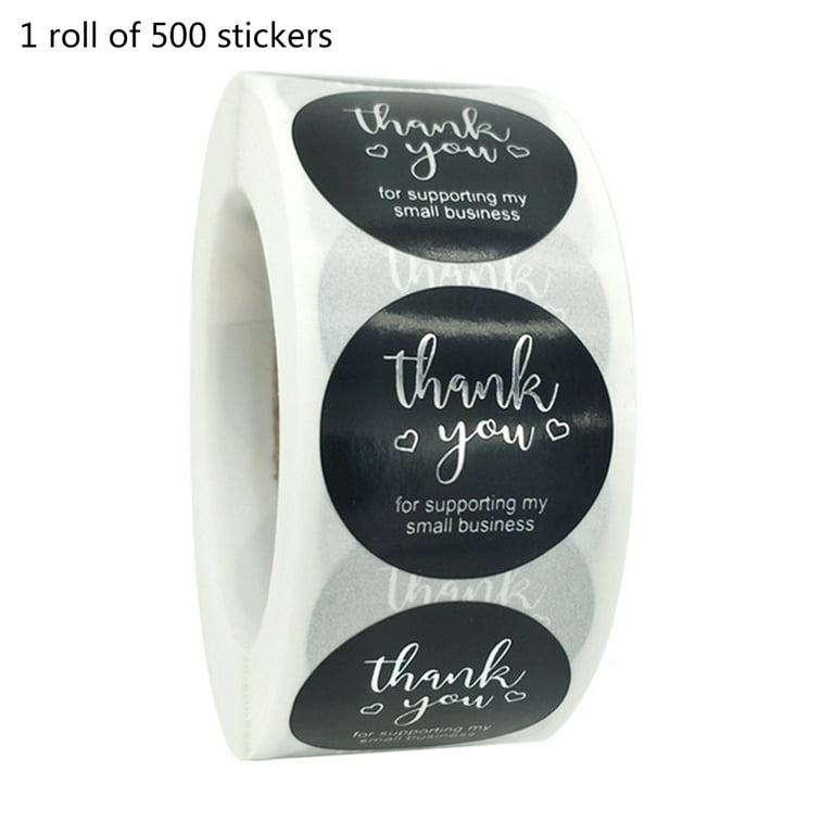 1 Roll(500Pcs) Flowers Thank You Sticker Paper Labels Round Reward  scrapbooking Stickers Envelope Seals Stickers Stationery