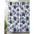 thumbnail image 2 of Shower Curtain Purple Floral Shower Curtains for Bathroom, Waterproof Polyester Shower Curtain Set with Hooks, Small Stall Size 36" x 72" Blue Black Flowers, 2 of 6