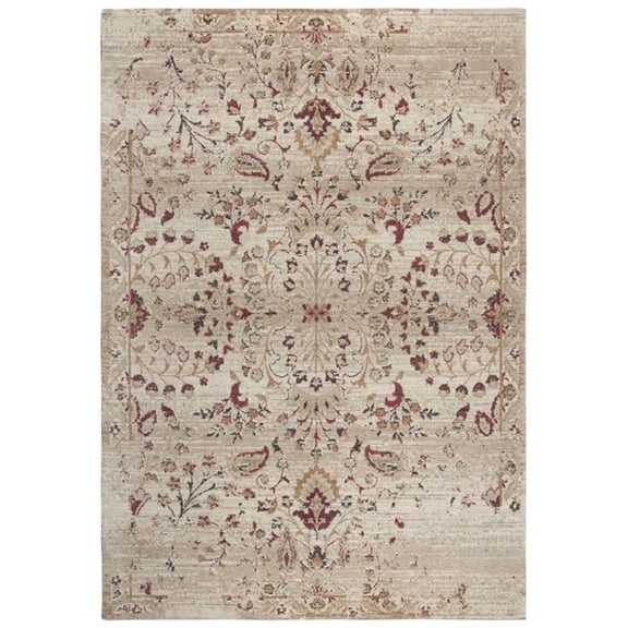 Alora Decor Euphoria 8' x 10' Floral Ivory/Gray/Rust/Blue Hybrid Area Rug