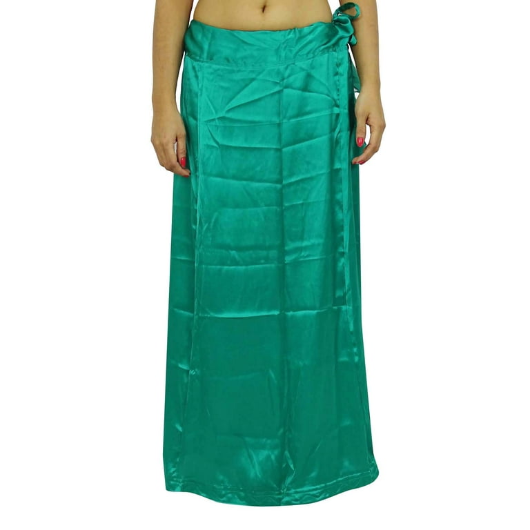 Satin Silk Saree Petticoat Underskirt Bollywood Indian Lining For Sari