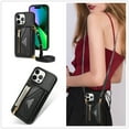thumbnail image 7 of TECH CIRCLE Wallet Case For iPhone 15,PU Leather Card Slots Flip Folio Stand Case Durable Shockproof Protective Zipper Pocket Cover with Shoulder Strap for Apple iPhone 15 6.1" 2023,Black, 7 of 7
