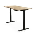 thumbnail image 2 of Hi5 Ez Electric Height Adjustable Standing Desk with ergonomic contoured Tabletop (59"x 31.50") and dual motor lift system for Home Office Workstation-(Oak Color top/ Black frame), 2 of 6