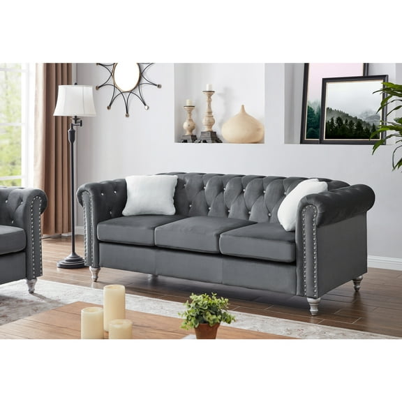 Contemporary Cool Sofa - Modern Gray Living Room Couch