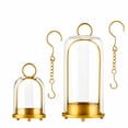 thumbnail image 2 of 2Pc Metal Candle Holder with Glass Dome in Brass,Vintage Brass Metal Candle Lantern ,Jar Candle Display Decorative Candle Cloche for Tabletop Decor for Pillar Candles,10 In, 2 of 9
